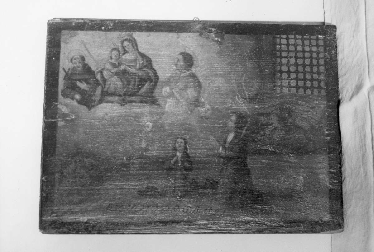 scena di grazia ricevuta (ex voto) - ambito emiliano (sec. XVII)