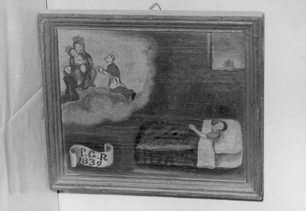 scena di grazia ricevuta (ex voto) - ambito emiliano (sec. XIX)