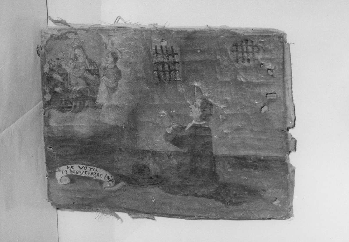 scena di grazia ricevuta (ex voto) - ambito emiliano (sec. XVII)
