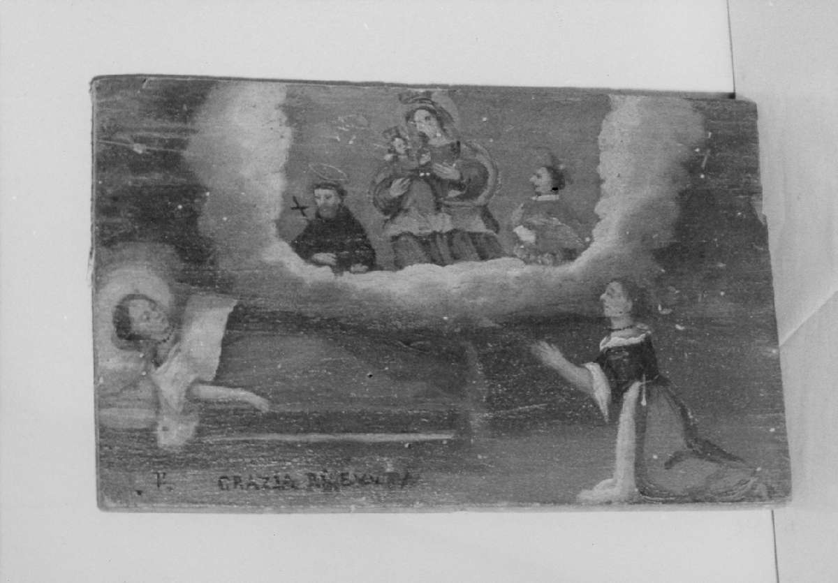 scena di grazia ricevuta (ex voto) - ambito emiliano (sec. XVII)