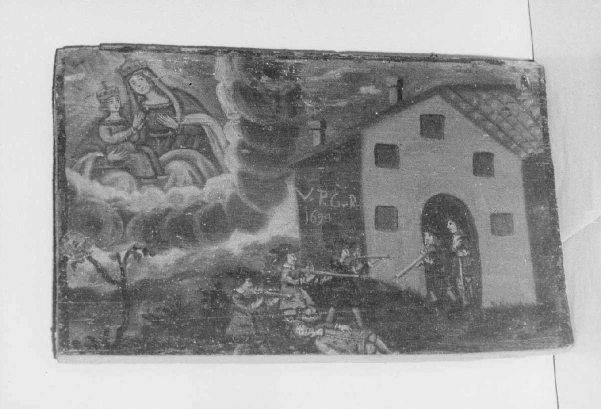 scena di grazia ricevuta (ex voto) - ambito emiliano (sec. XVII)