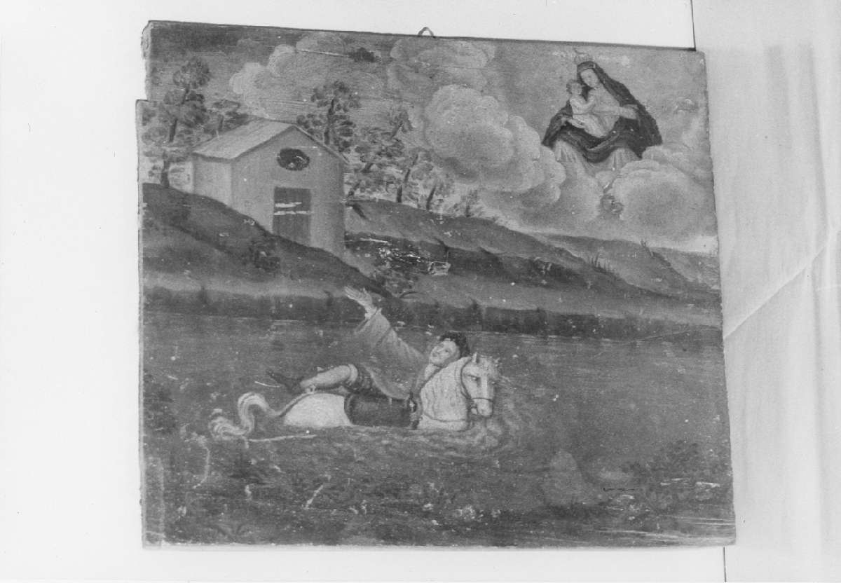 scena di grazia ricevuta (ex voto) - ambito emiliano (sec. XVII)