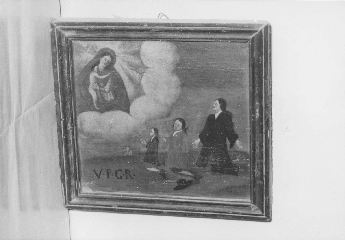 scena di grazia ricevuta (ex voto) - ambito emiliano (sec. XVII)