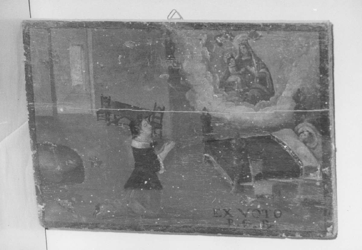 scena di grazia ricevuta (ex voto) - ambito emiliano (sec. XVII)