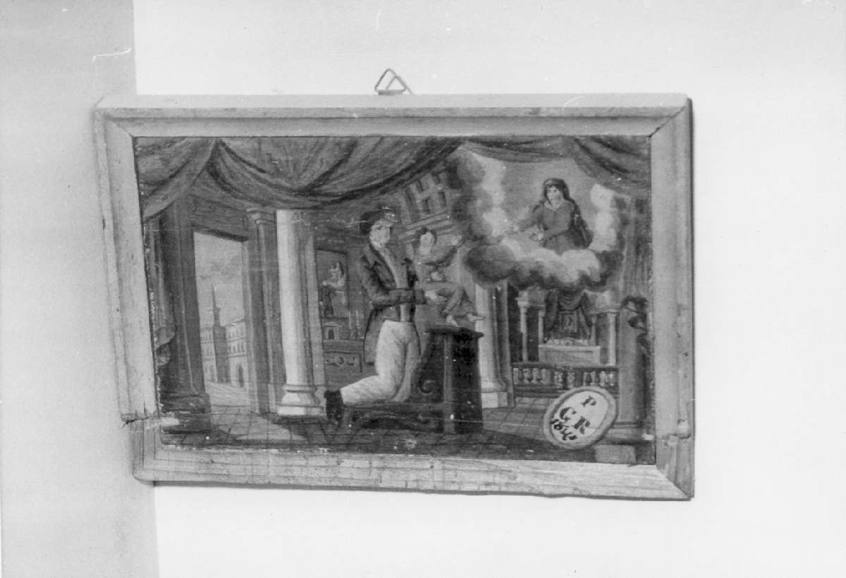 scena di grazia ricevuta (ex voto) - ambito emiliano (sec. XIX)