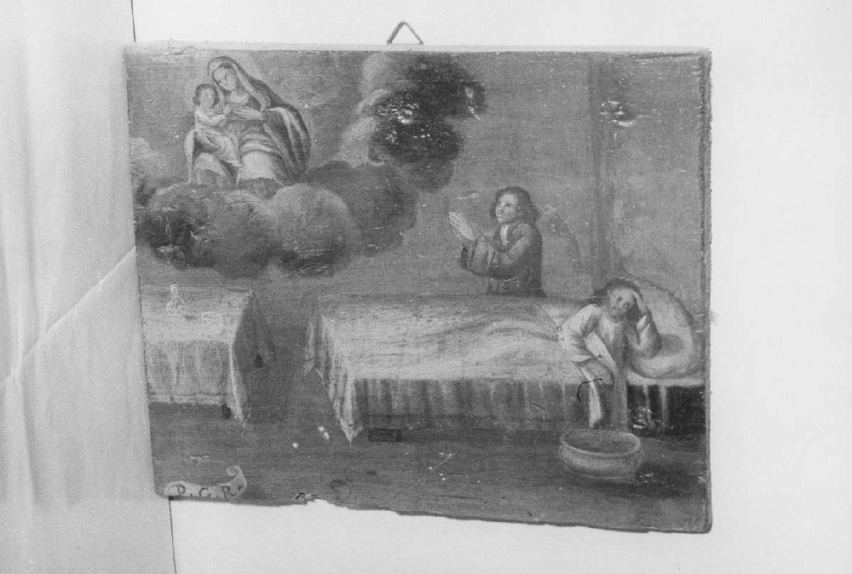 scena di grazia ricevuta (ex voto) - ambito emiliano (sec. XVII)