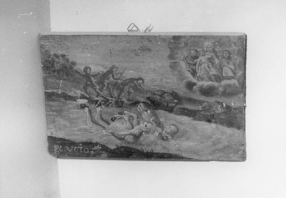 scena di grazia ricevuta (ex voto) - ambito emiliano (sec. XVII)