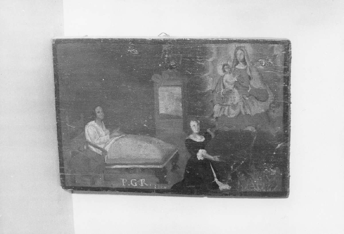 scena di grazia ricevuta (ex voto) - ambito emiliano (sec. XVII)