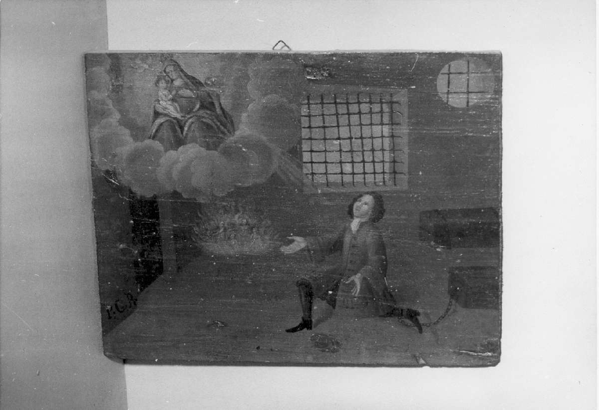 scena di grazia ricevuta (ex voto) - ambito emiliano (sec. XVII)