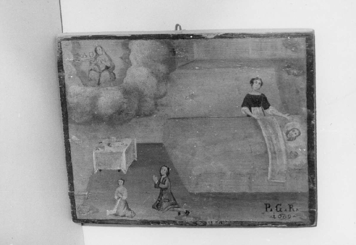 scena di grazia ricevuta (ex voto) - ambito emiliano (sec. XVII)