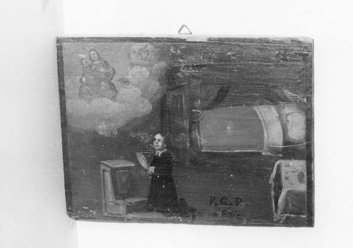 scena di grazia ricevuta (ex voto) - ambito emiliano (sec. XVII)