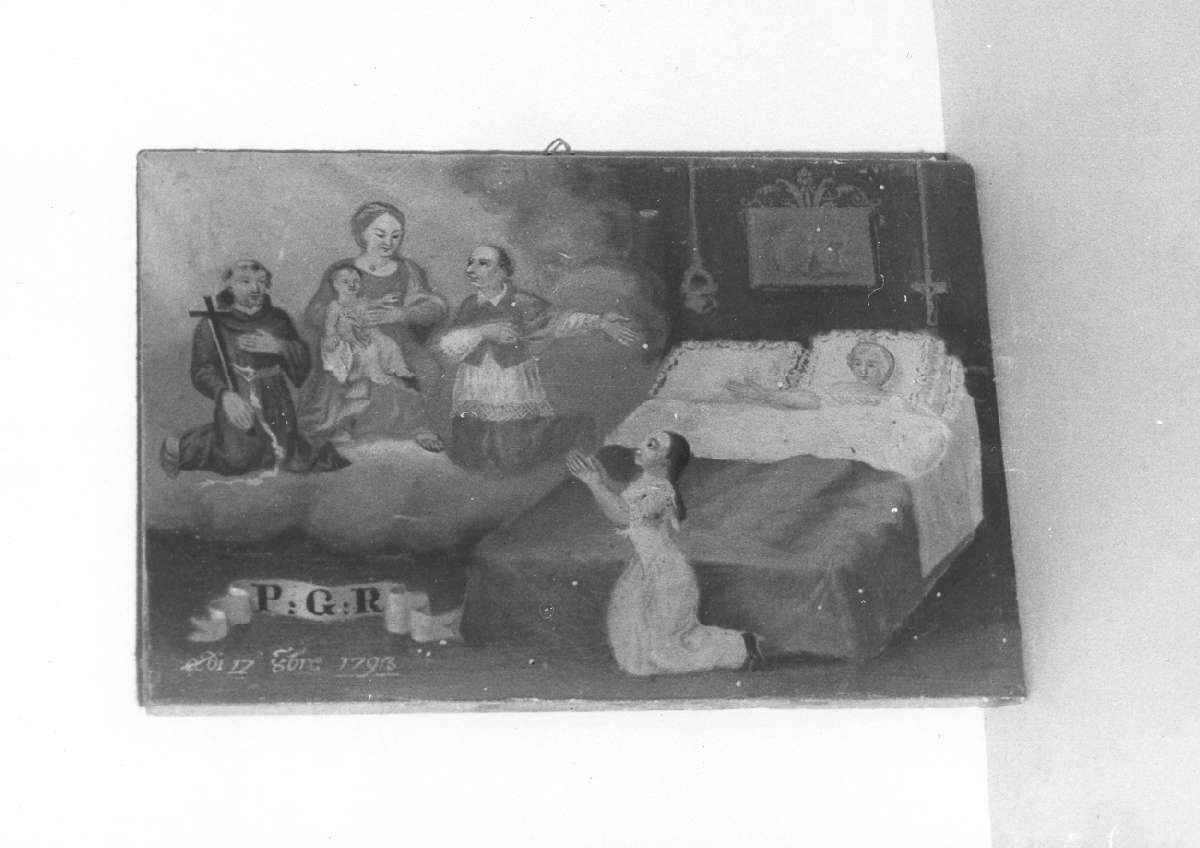 scena di grazia ricevuta (ex voto) - ambito emiliano (sec. XVIII)