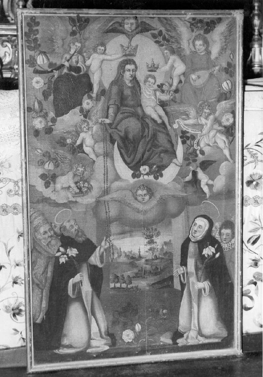 Madonna del Rosario e Santi (dipinto) di Lusetti Grisante (sec. XVII)