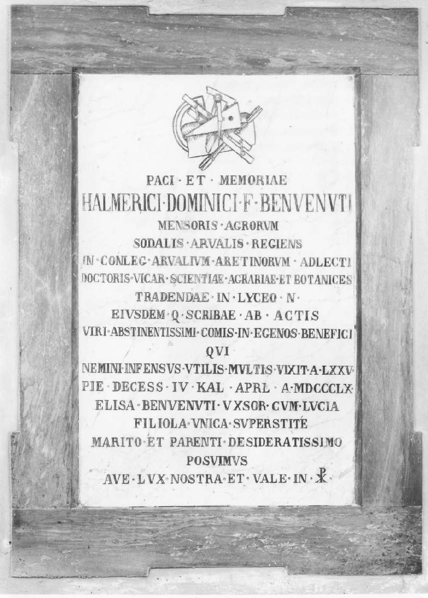 lapide commemorativa - manifattura reggiana (terzo quarto sec. XIX)