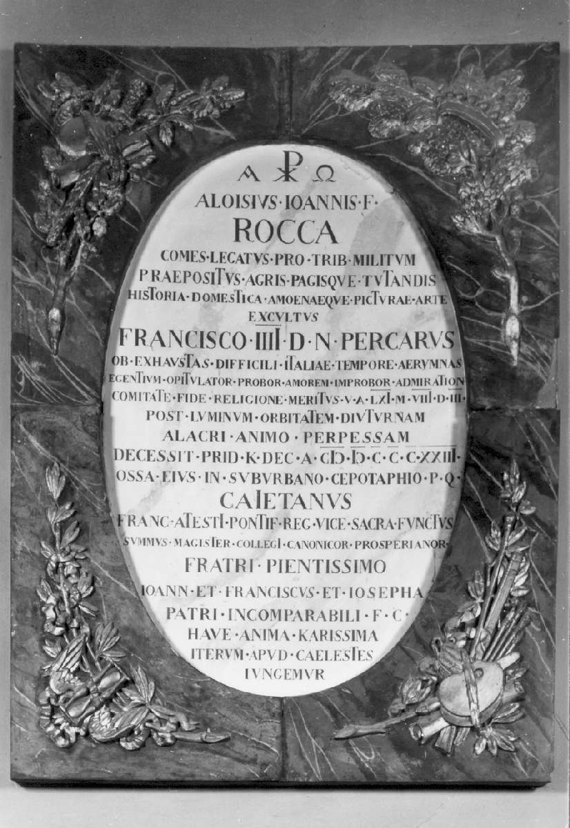 lapide commemorativa - manifattura modenese (seconda metà sec. XIX)