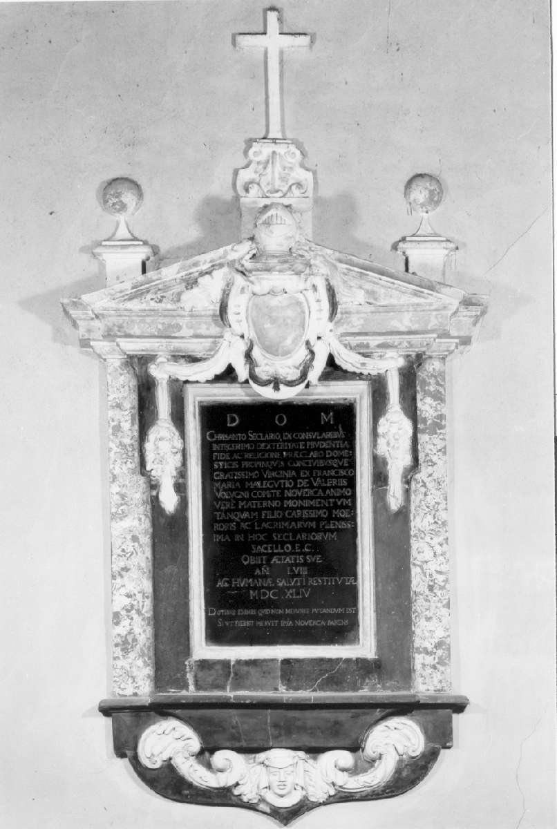 lapide commemorativa - manifattura reggiana (prima metà sec. XVII)