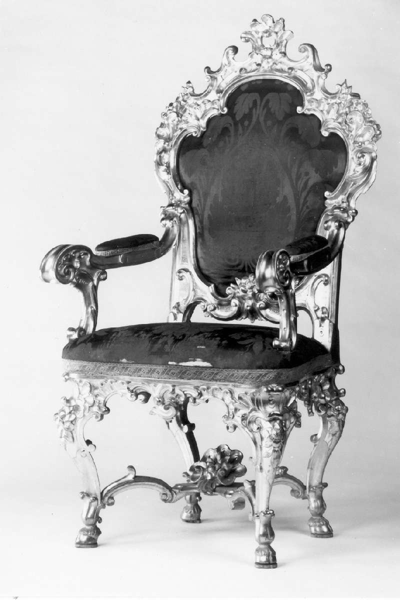 poltrona, serie - manifattura emiliana (fine/inizio secc. XVIII/ XIX)