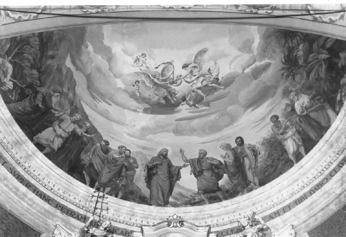 Cristo consegna le chiavi a San Pietro (dipinto, complesso decorativo) di Govi Anselmo (secondo quarto sec. XX)