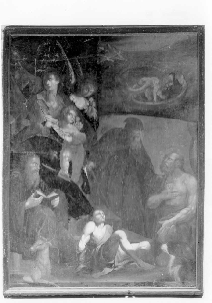 storie della vita di San Mauro, Madonna con bambino e San Giuseppe (dipinto) - manifattura emiliana (prima metà sec. XVI)