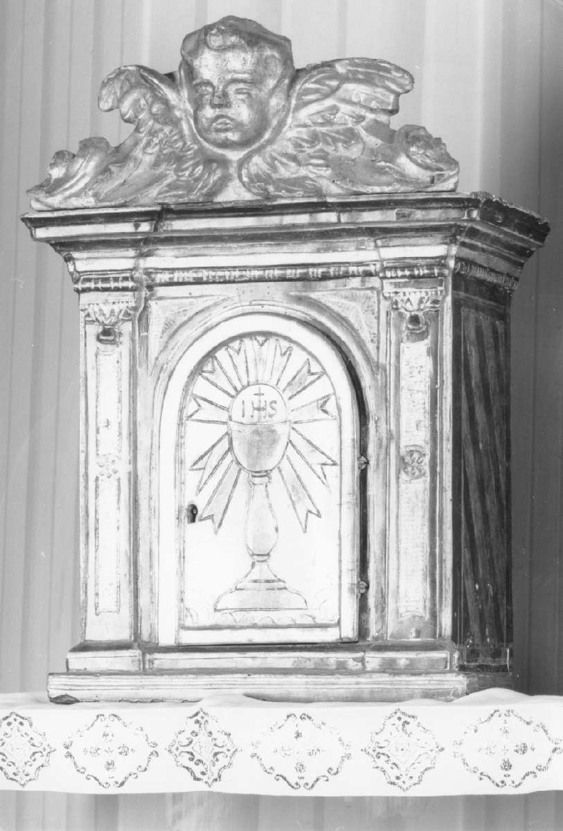 tabernacolo - a frontale architettonico - manifattura modenese (sec. XIX)