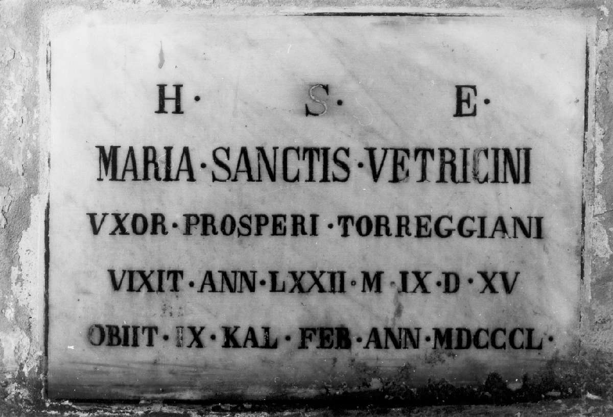 lapide commemorativa - manifattura reggiana (sec. XIX)