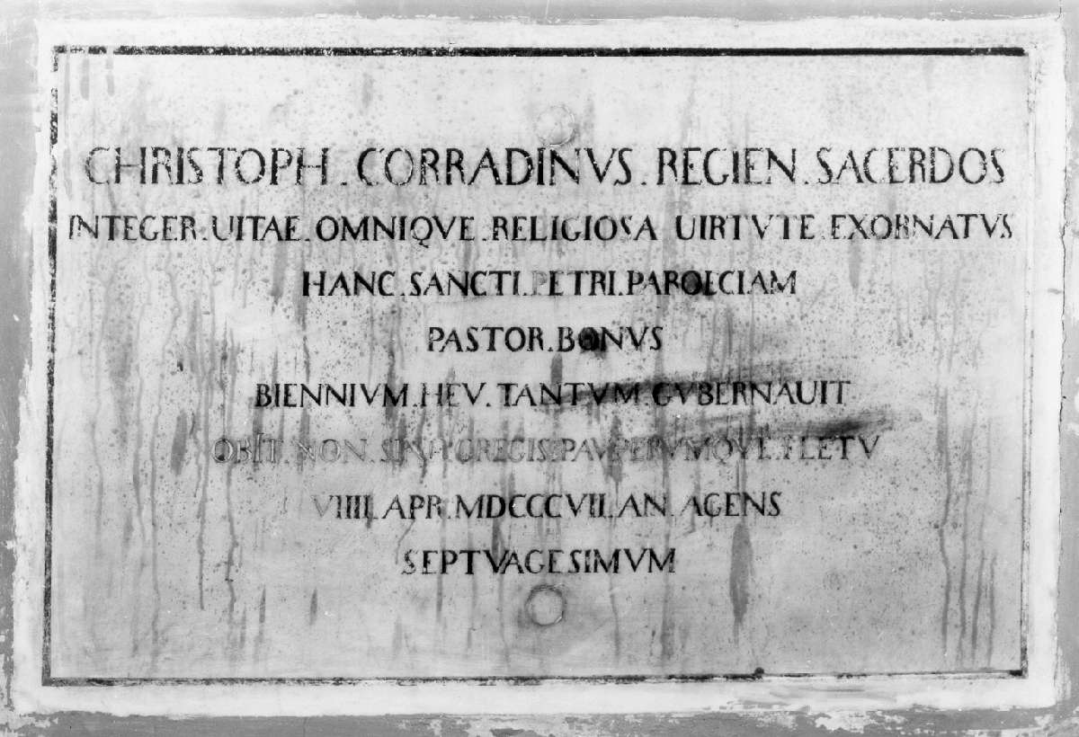 lapide commemorativa - manifattura reggiana (inizio sec. XIX)