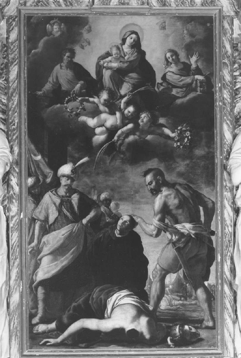 martirio di San Placido e Santa Bibbiana (dipinto) di Besenzi Paolo Emilio (metà sec. XVII)