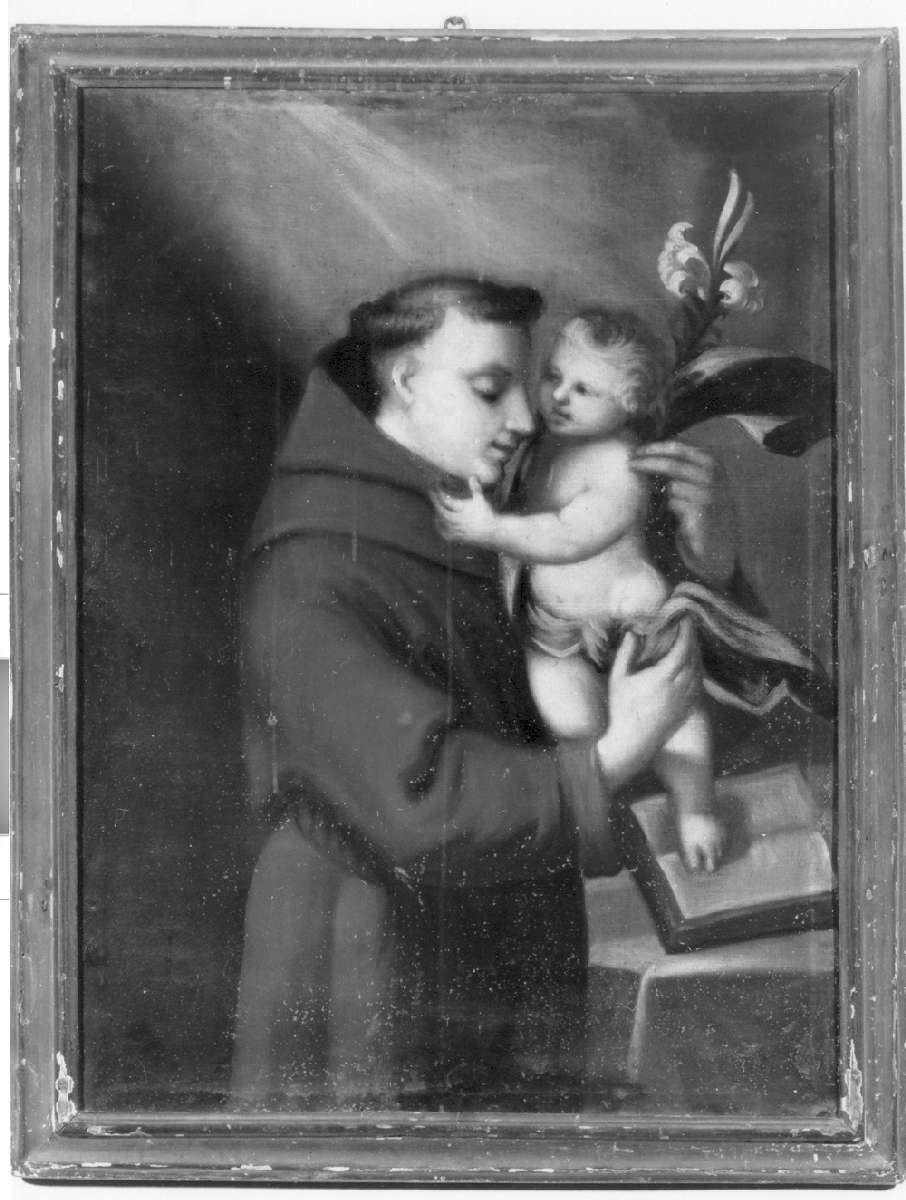 Sant' Antonio da Padova con il Bambino (dipinto) - manifattura emiliana (sec. XVIII)