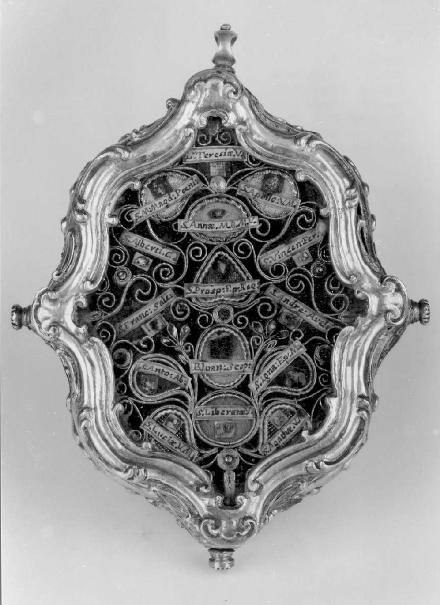 reliquiario a capsula - manifattura modenese-reggiana (inizio sec. XVIII)