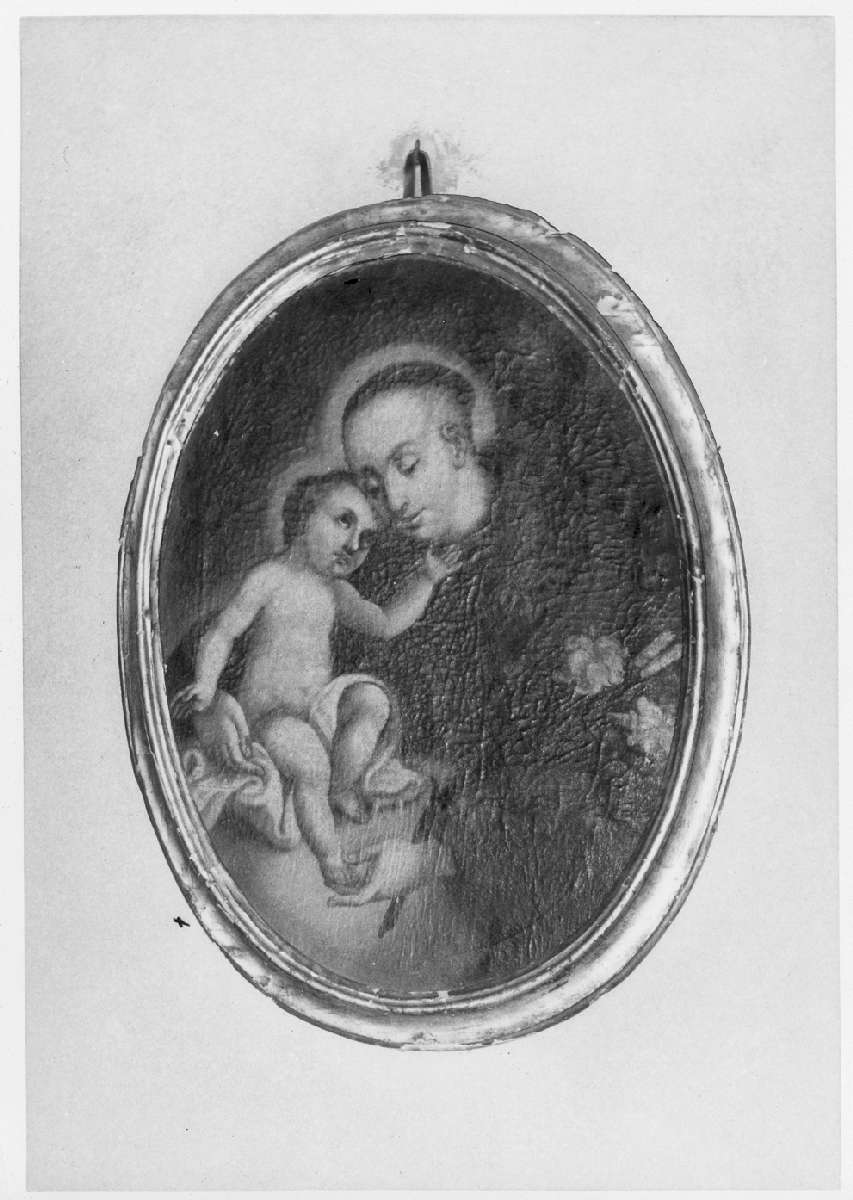Sant'Antonio da Padova con il bambino Gesù (dipinto) di Morini Giovanni (sec. XVIII)