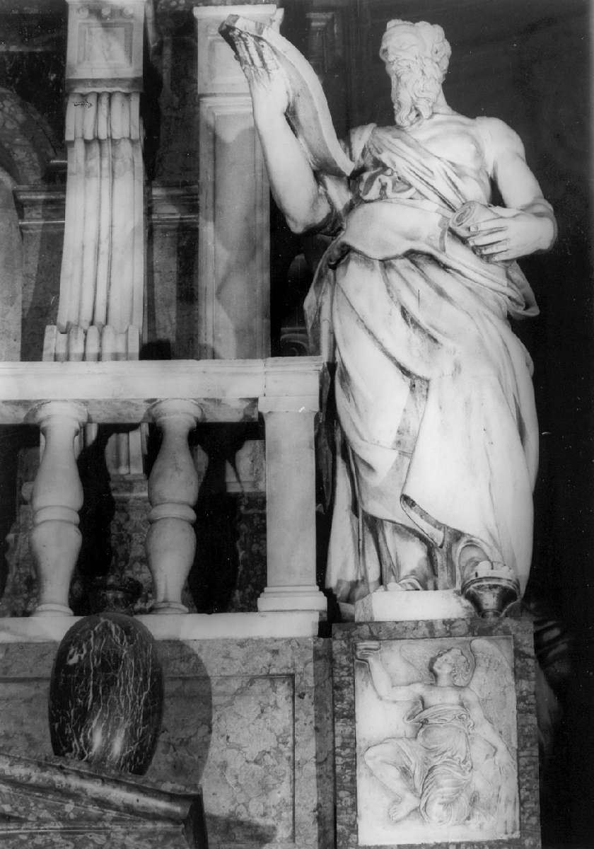 San Luca Evangelista (rilievo, frammento) di Spani Bartolomeo (inizio sec. XVI)