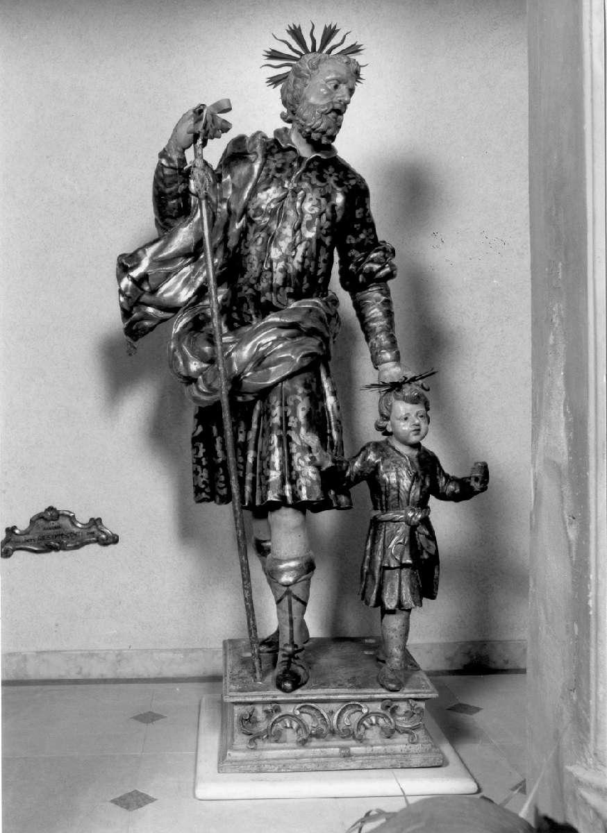San Giuseppe e Gesù Bambino (statua) di Rossi Giovanni Giacomo, Pellegrini Giovanni (sec. XVII)