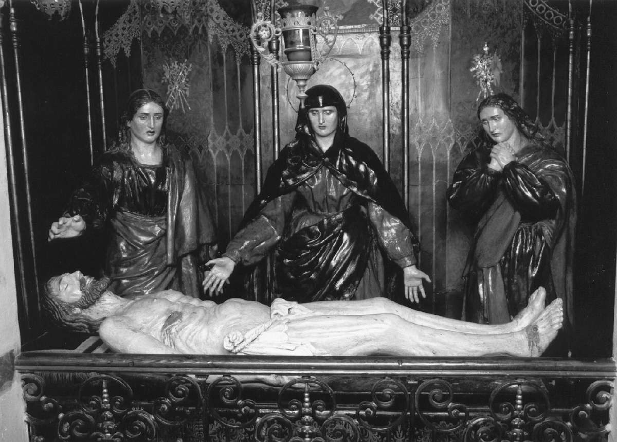 compianto sul Cristo morto (gruppo scultoreo, insieme) - ambito emiliano (sec. XIX)