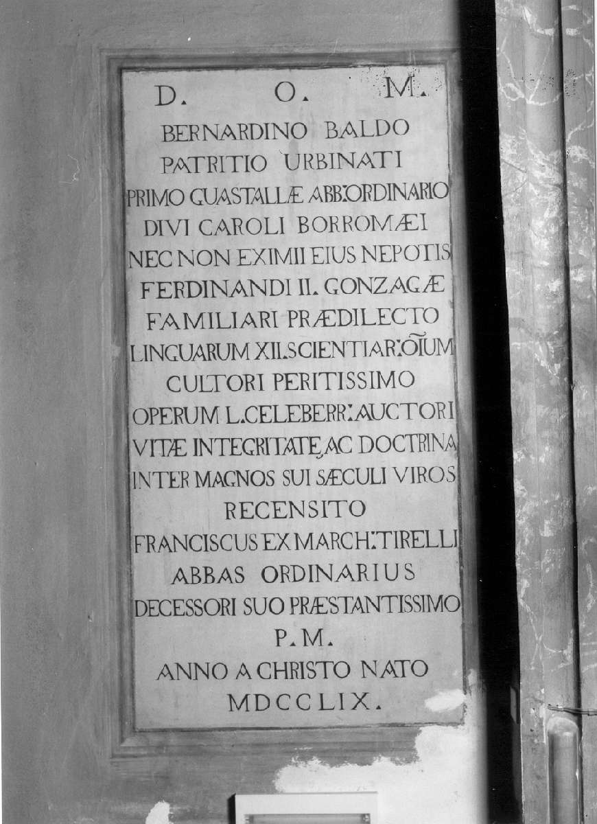 lapide celebrativa - ambito reggiano (seconda metà sec. XVIII)