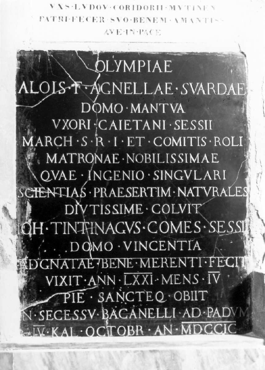 lapide commemorativa - ambito reggiano (sec. XVIII)