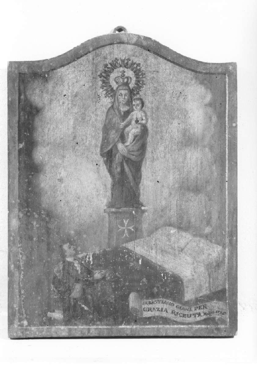 miracolo della Madonna della Colonna (ex voto) - ambito di Guastalla (sec. XVIII)