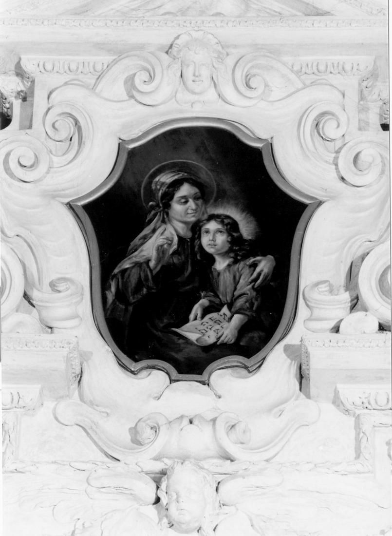 Sant'Anna insegna a leggere alla Madonna (dipinto) di Acconti (sec. XX)