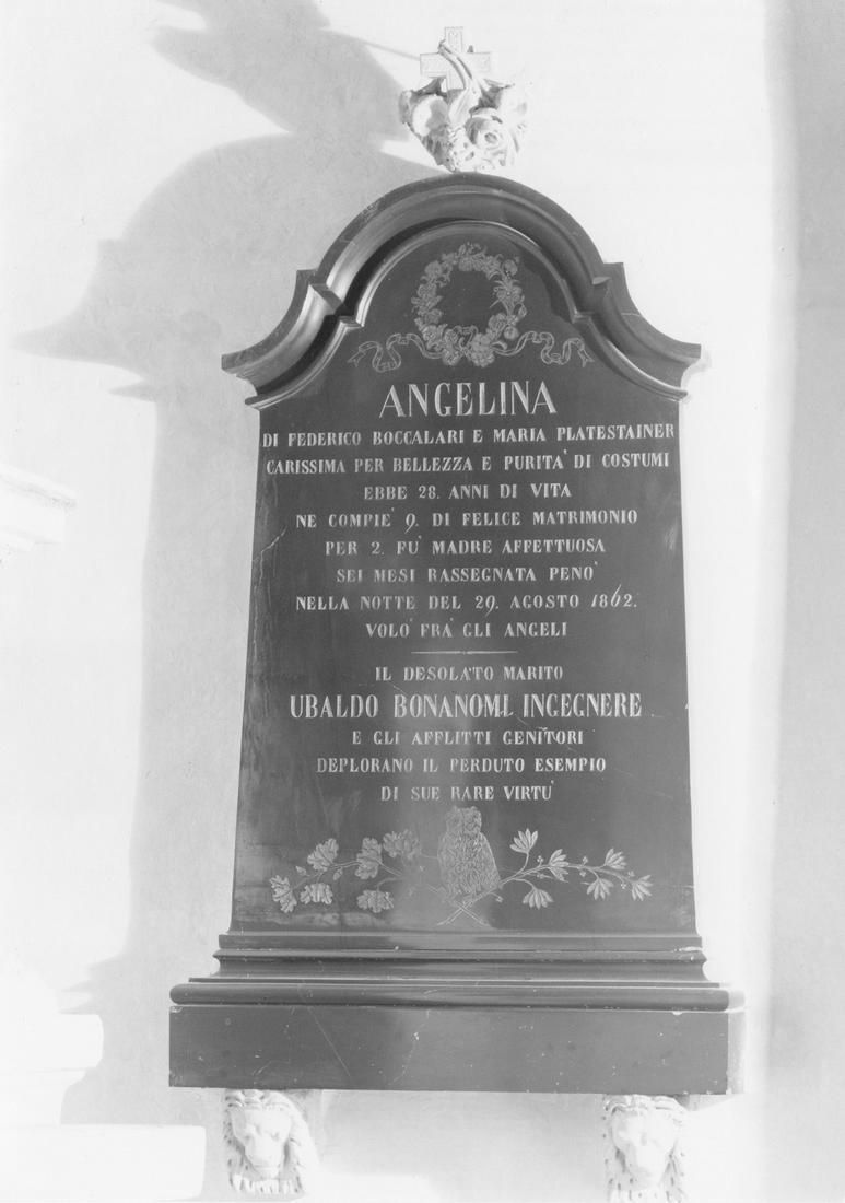 lapide commemorativa - manifattura emiliana (sec. XIX)