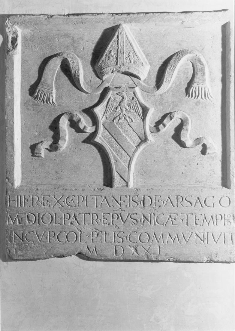 lapide commemorativa - manifattura emiliana (sec. XVI)