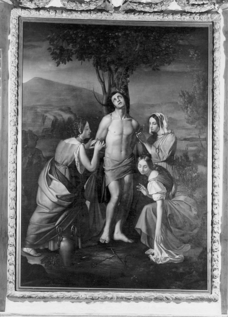 San Sebastiano curato dalle pie donne (dipinto) di Fiamminghi Giacomo (sec. XIX)