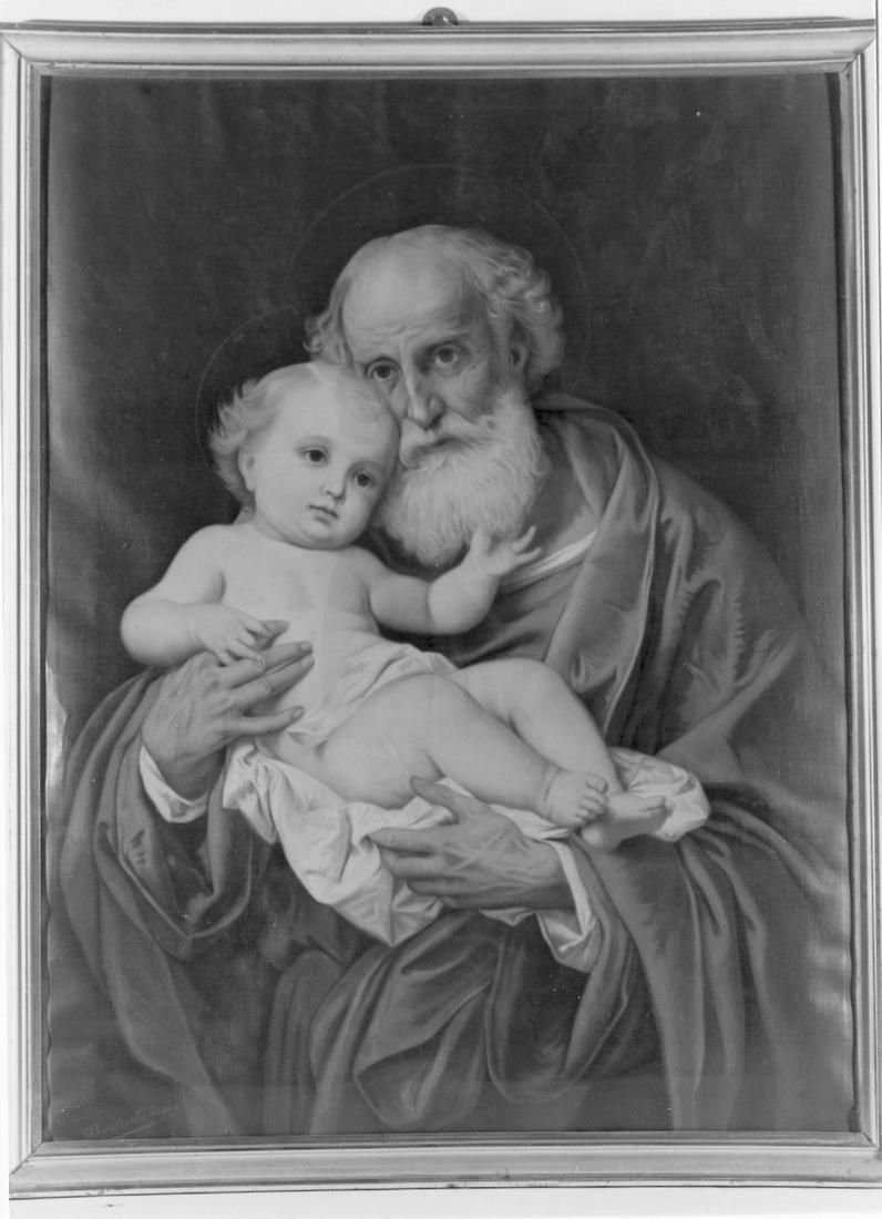San Giuseppe e Gesù Bambino (dipinto) - ambito emiliano (seconda metà sec. XIX)