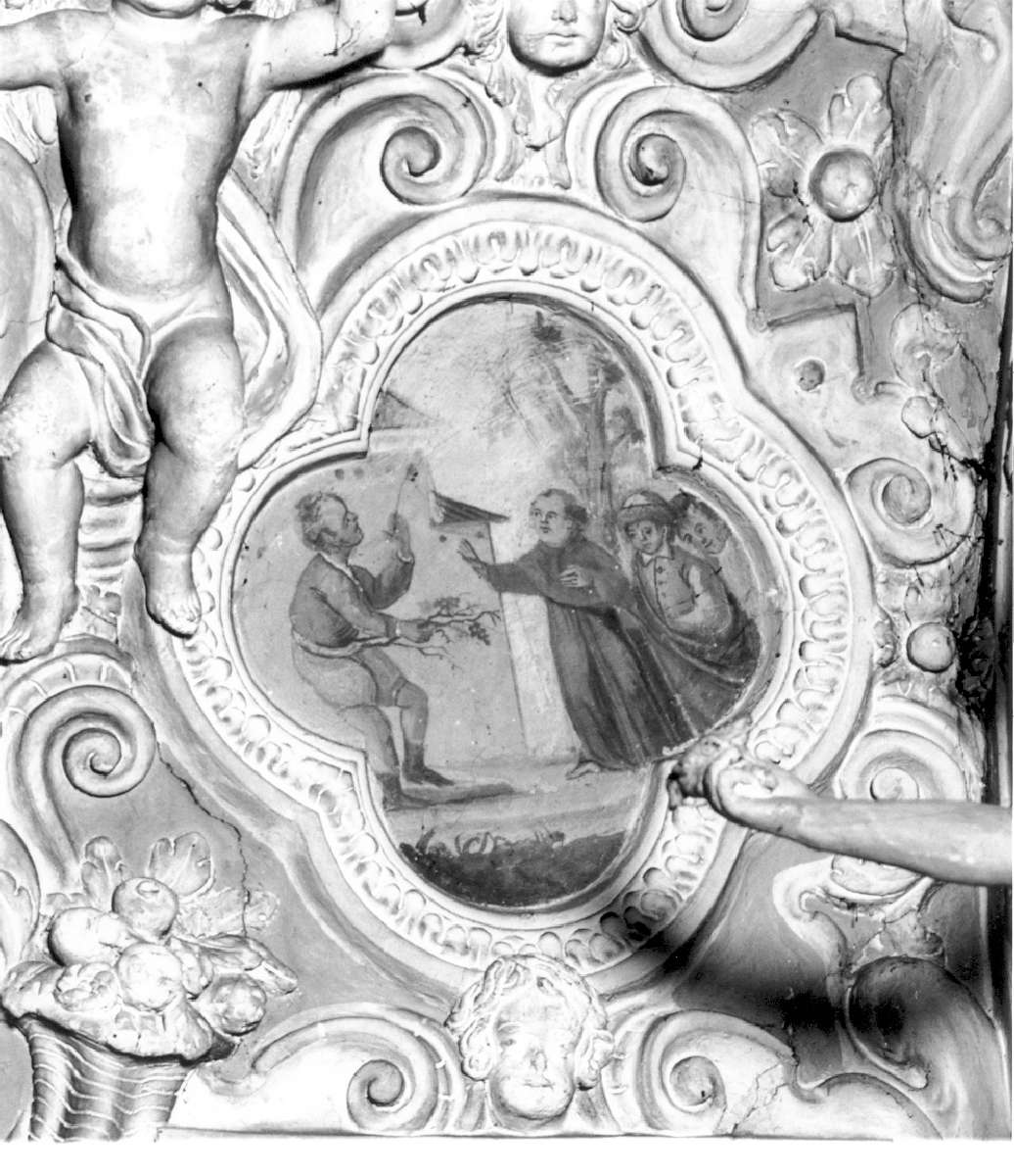 Sant'Antonio da Padova esorcizza un indemoniato (dipinto, elemento d'insieme) - ambito emiliano-lombardo (seconda metà sec. XVII)
