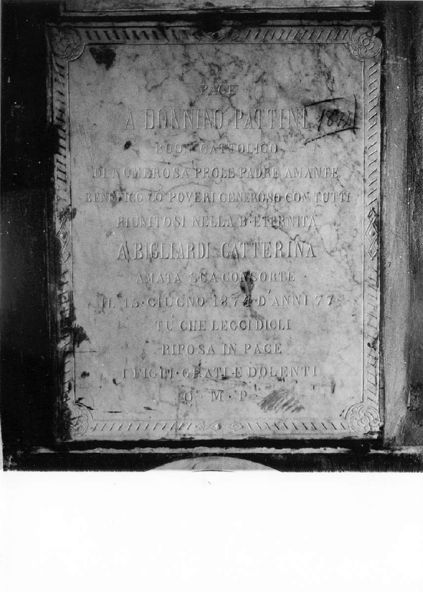 lapide - manifattura emiliana (sec. XIX)