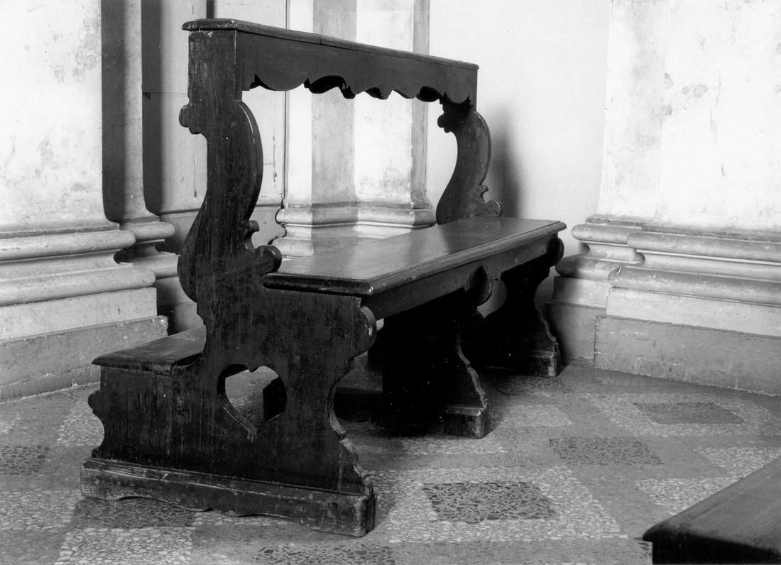 banco da chiesa, serie - manifattura emiliano-lombarda (seconda metà sec. XVIII)