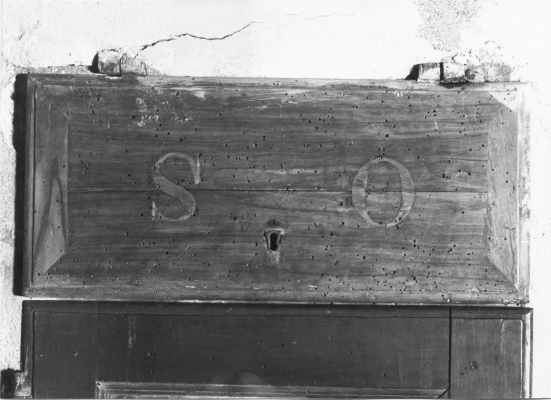 anta di armadietto per oli santi - manifattura emiliano-lombarda (sec. XIX)