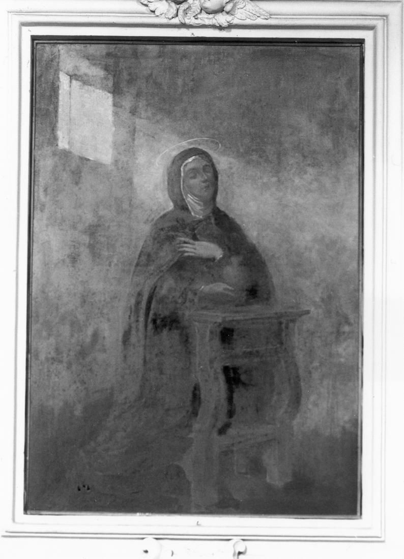 Santa monaca in preghiera (dipinto) - ambito emiliano-lombardo (sec. XX)