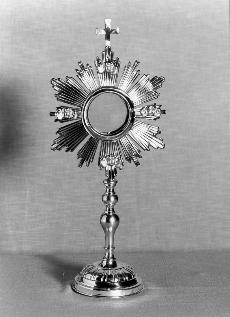 ostensorio - a raggiera - produzione Italia settentrionale (fine/inizio secc. XIX/ XX)