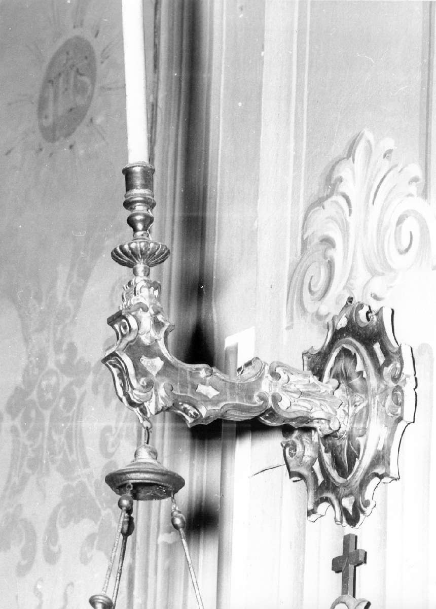 candeliere da parete di chiesa, serie - manifattura emiliana (seconda metà sec. XIX)