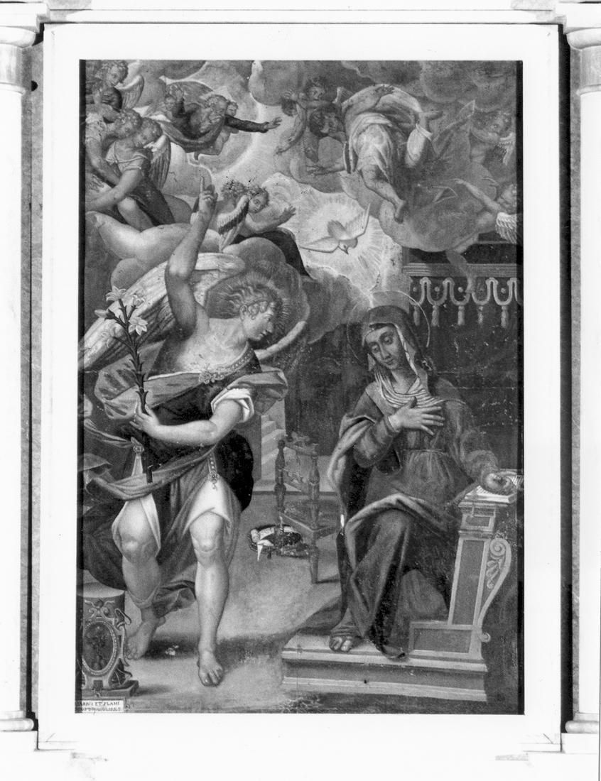 Annunciazione (dipinto) di Orsi Lelio (cerchia) (seconda metà sec. XVI)