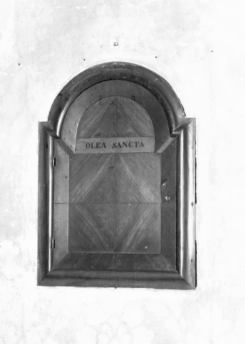anta di armadietto per oli santi - manifattura emiliano-lombarda (seconda metà sec. XIX)